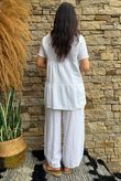 Lina Linen Blend Smock Over Shirt White